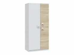 Armario de 3 puertas de 200x90x52 cm con barra de colgar extraíble en -beige Tomy < Cambia tus muebles Discount