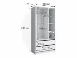 Vicco Muebles Niño | Armario de ropa para niños 100x50x200 elmo
