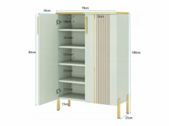 Armario de zapatos con 2 puertas, 70 x 35 x 100 cm, con 6 niveles y estantes ajustables, para 22 pares de zapatos < Tribesigns Best