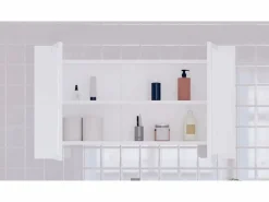 vidaxl Mueble De Pared Para Baño | Armario espejo de baño con luz LED acrílico 80x12x45 cm