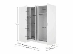 Armario | Armario esquinero Essen 4 puertas batientes 184x173,5x90,5 cm