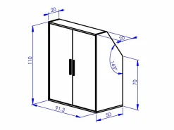 Armario inclinado para techo abuhardillado de 2 puertas en color - ADEZIO < Vente-unique Best