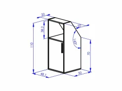 Armario inclinado para techo abuhardillado 1 puerta 2 estantes 1 estante blanco y natural - ADEZIO < Vente-unique Hot