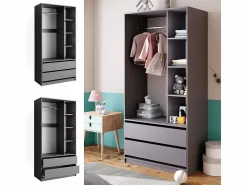 Vicco Muebles Niño | Armario infantil antracita 100x50x200 elmo