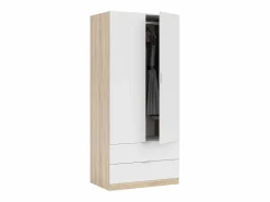Armario | Armario Juvenil/Infantil Luca 2 puertas Roble Artesano/Blanco Mate 82x52x180 cm
