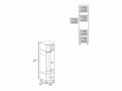 TuHome Armario Abierto, Vestidor * Armario Kronospan en melamina , tres estantes , barra para colgar ropa y espejo incluido , , 160 cm X 40 cm X 48 cm Blanco
