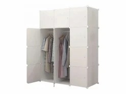 Armario * ARMARIO MODULAR VESTIDOR ARMARIOS ESTANTERÍA ESTANTE ORGANIZADOR DE ROPA XL Blanco