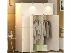 Armario * ARMARIO MODULAR VESTIDOR ARMARIOS ESTANTERÍA ESTANTE ORGANIZADOR DE ROPA XL Blanco