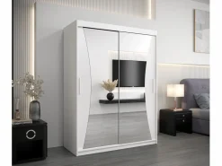 Abiks Möbel Armario * ARMARIO MONACO DE PUERTAS CORREDERAS 200/150/62 2 puertas (blanco/blanco) Blanco / Plateado