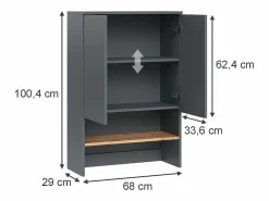 Armario para lavadora antracita/roble dorado 68x29x100.4 viktor < Vicco Sale