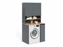 Vicco Mueble Para Lavadora * Armario para lavadora antracita/roble dorado 93.6x60.3x88.2 viktor Gris antracita