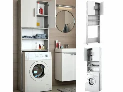 Vicco Mueble Para Lavadora * Armario para lavadora hormigón 64x26x190 Gris claro