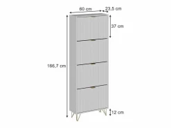 Vicco Zapatero|Mueble De Almacenaje | Armario para zapatos 60x23.5x166.7 helge