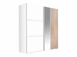 armario 2 puertas con espejo L203 cm en y natural claro - ADOSILA < Vente-unique