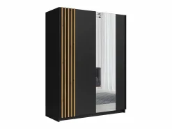 Armario 2 puertas correderas con espejo L200 cm color y natural - CALELA < Vente-unique New
