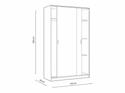 Armario * Armario ropero puertas correderas Plus Noon acabado roble combinado con blanco 200 cm(alto Marru00f3n