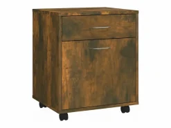 vidaxl Cajonera De Escritorio * Armario ruedas madera contrachapada roble ahumado 45x38x54 cm Color natural claro