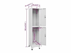 vidaxl Cajonera De Escritorio * Armario taquilla con 2 compartimentos 38x45x180 cm Gris