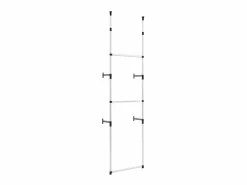 vidaxl Mueble Perchero * Armario telescópico con barras de aluminio Plateado