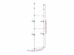 vidaxl Mueble Perchero * Armario telescópico con barras de aluminio Plateado
