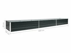 Arriate de jardín de acero galvanizado antracita 480x80x45 cm < Clicnbuy Online