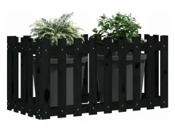 Arriate elevado jardín con valla madera pino 100x50x70cm < Clicnbuy New