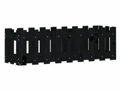 Clicnbuy Jardinera * Arriate elevado jardín con valla madera pino 100x30x30cm Negro
