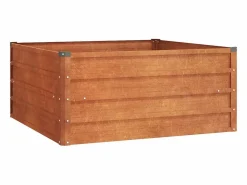 Clicnbuy Jardinera * Arriate oxidado de acero corten 100x100x45 cm Marru00f3n