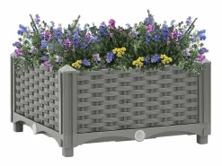 Clicnbuy Jardinera * Arriate polipropileno 40x40x23 cm Gris