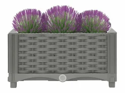 Clicnbuy Jardinera * Arriate polipropileno 40x40x23 cm Gris
