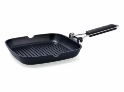 Asador Ebano Quid con asa plegable aluminio fundido 24 cm < Online