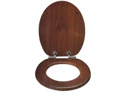 Asiento de inodoro con mecanismo de cierre suave en MDF de haya oscura 19_0000644 < Helloshop26 Hot