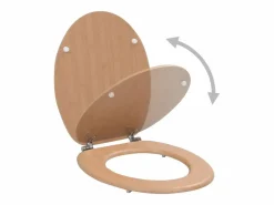 Asiento de inodoro con tapa diseño MDF estilo bambú 02_0002897 < Helloshop26 Clearance