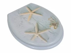 Asiento de inodoro con tapa diseño de estrella de mar en MDF 02_0002882 < Helloshop26 New