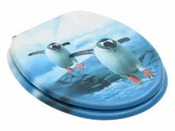 Asiento de inodoro con tapa MDF diseño de pingüino 02_0002931 < Helloshop26 Outlet