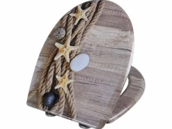 Asiento de inodoro de cuerda de cáñamo Duroplast con diseño de estrella de mar mecanismo de cierre suave y cierres rápidos 19_0000724 < Helloshop26 Best