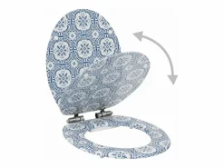 Asiento de inodoro de MDF con tapa de cierre suave acabado porcelana 02_0002904 < Helloshop26 Outlet