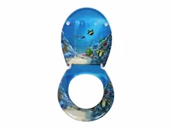 Asiento de inodoro de plástico termoendurecible con bisagras de acero inoxidable diseño decorativo 19_0000687 < Helloshop26 Sale