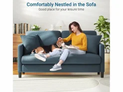 DripeX Sofá Escandinavo|Sofá - 3 Plazas | 2/3 asientos en terciopelo de Teddy, sofá de comodidad correcta en madera maciza, loveseat con reposabrazos, 165x78x89cm, -gris