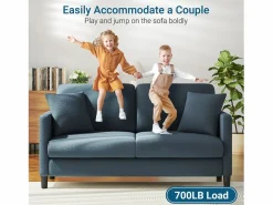 DripeX Sofá Escandinavo|Sofá - 3 Plazas | 2/3 asientos en terciopelo de Teddy, sofá de comodidad correcta en madera maciza, loveseat con reposabrazos, 165x78x89cm, -gris