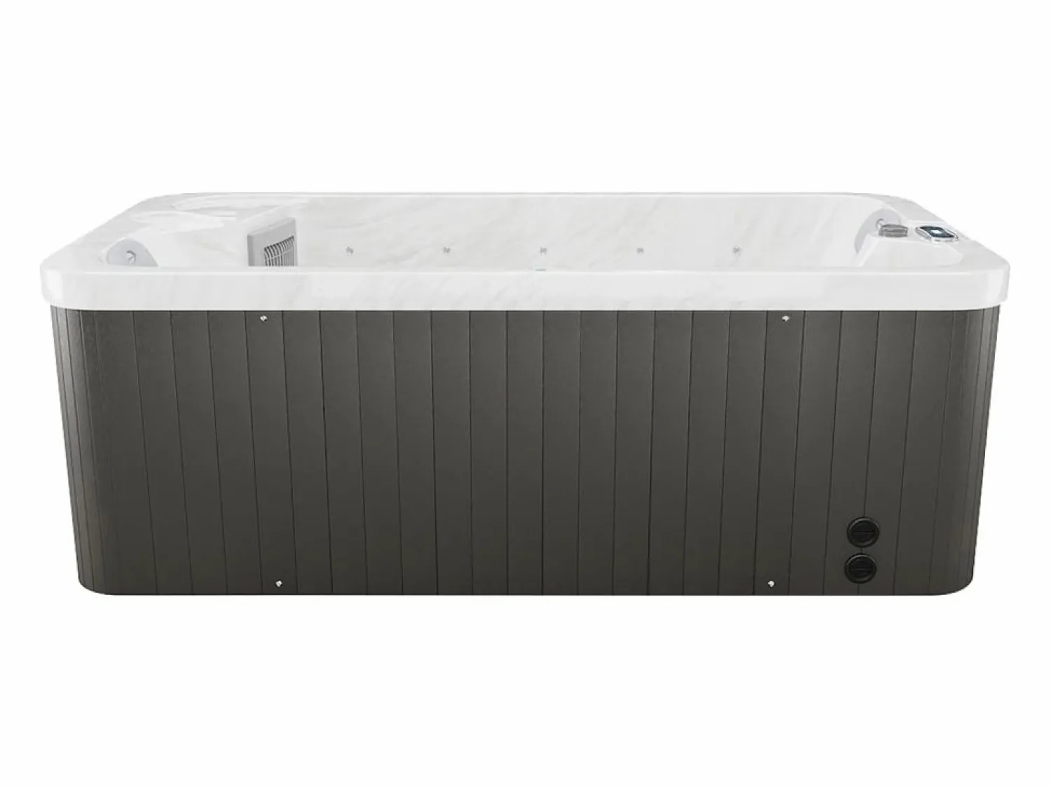 Bañera de hidromasaje de 2 plazas perlado con cubierta, 18 jets, Ancho 210 x Prof. 110 x Alt. 74 cm, motor BALBOA, TAHITI < VOGUE SPA Hot