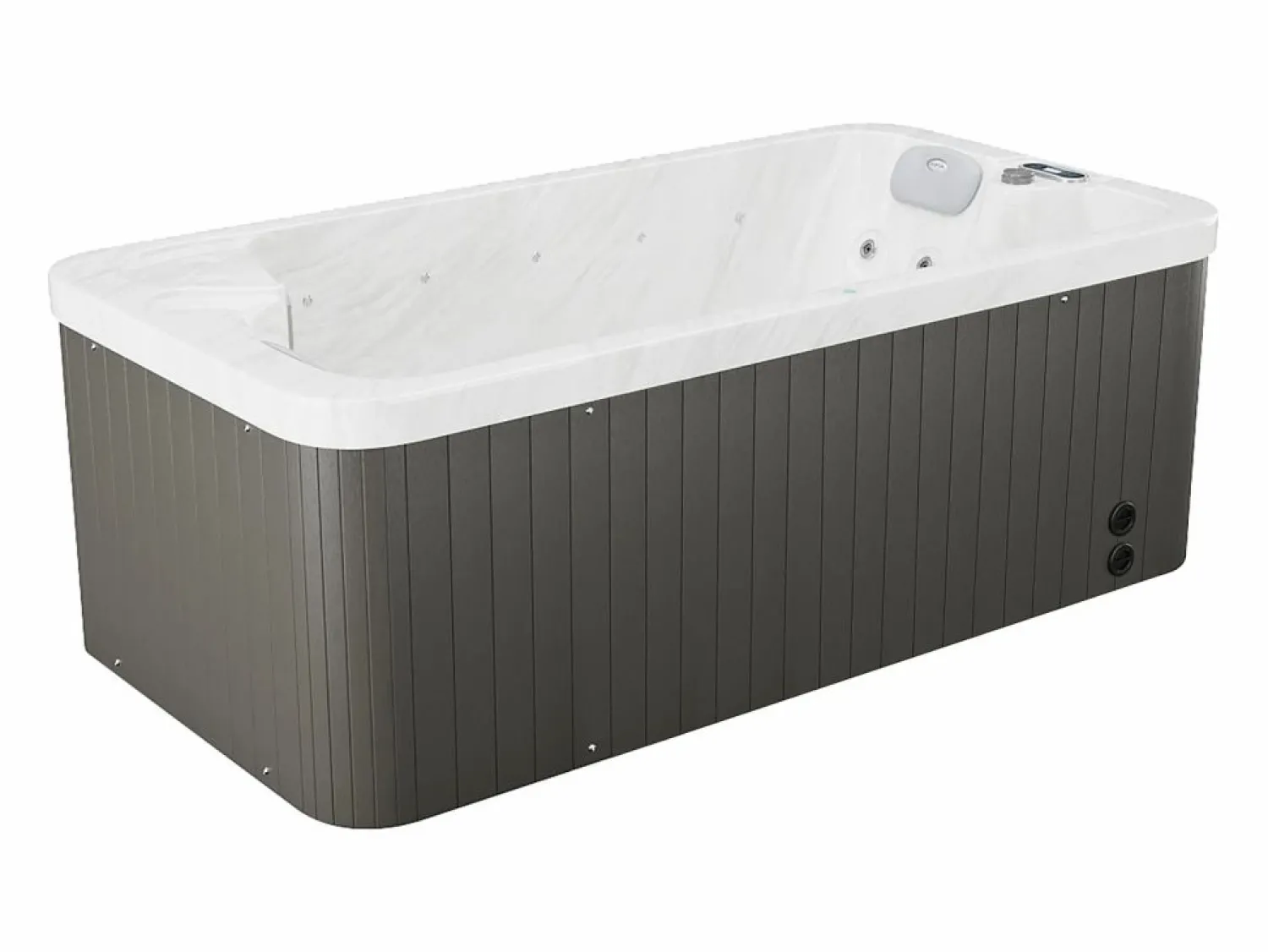 Bañera de hidromasaje de 2 plazas perlado con cubierta, 18 jets, Ancho 210 x Prof. 110 x Alt. 74 cm, motor BALBOA, TAHITI < VOGUE SPA Hot
