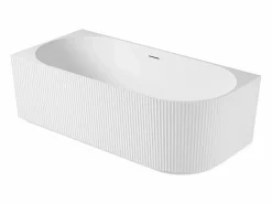 Bañera acrílica acanalada semi-isla blanca 170cm - Esquina izquierda STRIA <