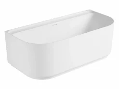 Bañera Semi Exenta * Bañera acrílica de pared blanca EQUINOXE de 170 cm Blanco