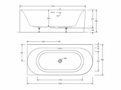 Bañera Rinconera|Bañera Semi Exenta * Bañera acrílica semiexenta blanca de 170 cm - Esquina izquierda FORMA Blanco