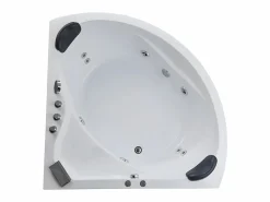 Bañera angular hidromasaje sistema de cascada AGLENA - 2 plazas - 350L - 150 x 150 x 60 cm < Shower & Design Best