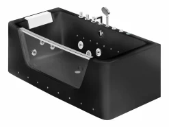 Bañera de hidromasaje acristalada con leds negra DYONA < Shower & Design Sale