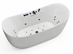 Bañera de hidromasaje asimétrica blanca - 190 L - 180 x 80 x 74 cm - BOLAZA < Shower & Design Hot