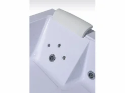ELITESHOPPING Bañera De Hidromasaje|Bañera Rinconera | Bañera de hidromasaje blanca doble bomba 178 X 147 cm 33 jets - Petal