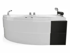 Bañera de hidromasaje blanca, 1 plaza, Ancho 150 x A56 x Prof. 100 cm, ángulo derecho, LUANA < Shower & Design Online